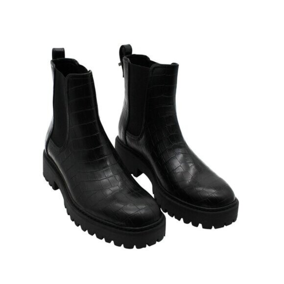 Reaction Kenneth Cole Womens Black Animal Print Padded  Wedge Chelsea Boot - 6 M - Picture 2 of 8